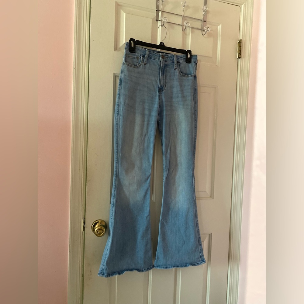Hollister Women's Flare Light Blue Jeans